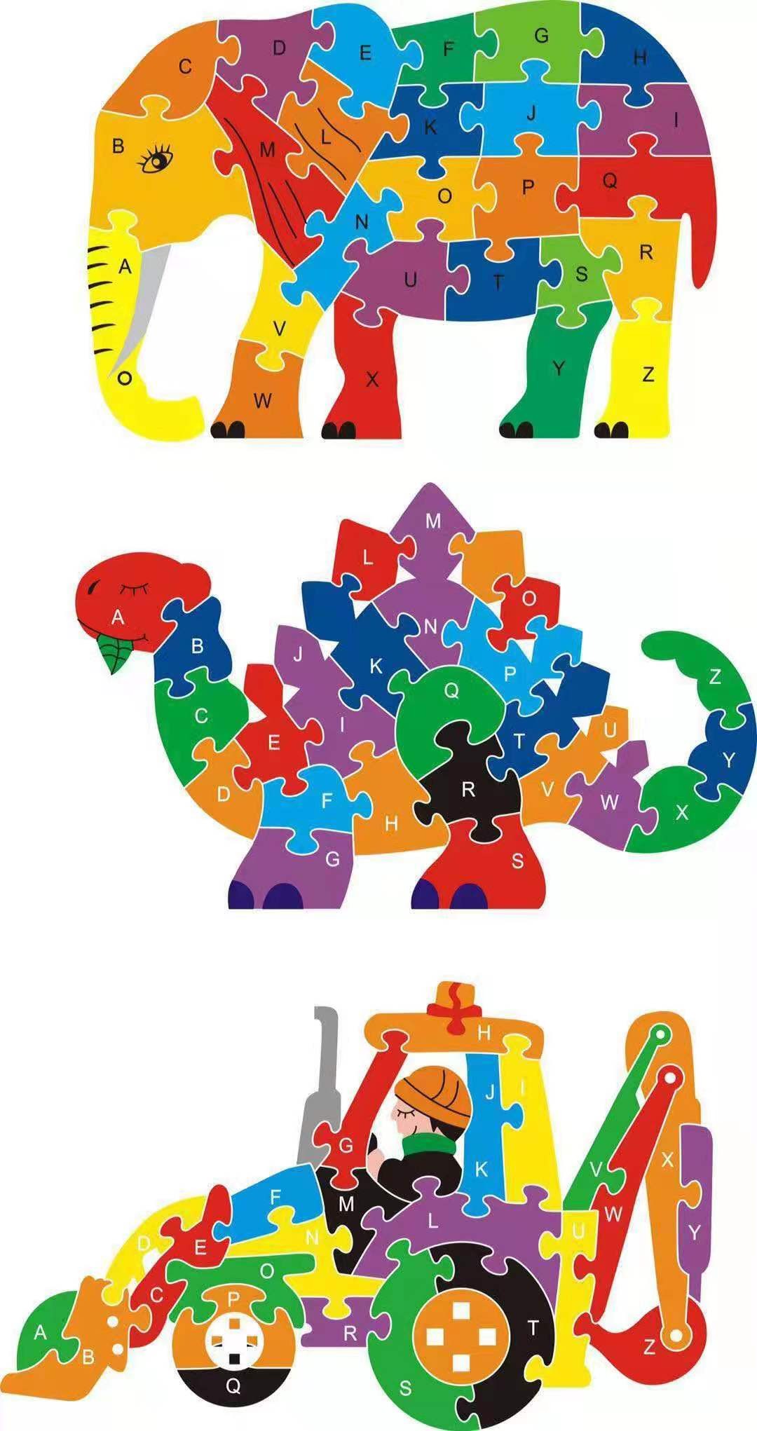 Educational Enlightenment 26 English Letter and Number Recognition Wooden Puzzle Building Blocks Children's toys pic 14