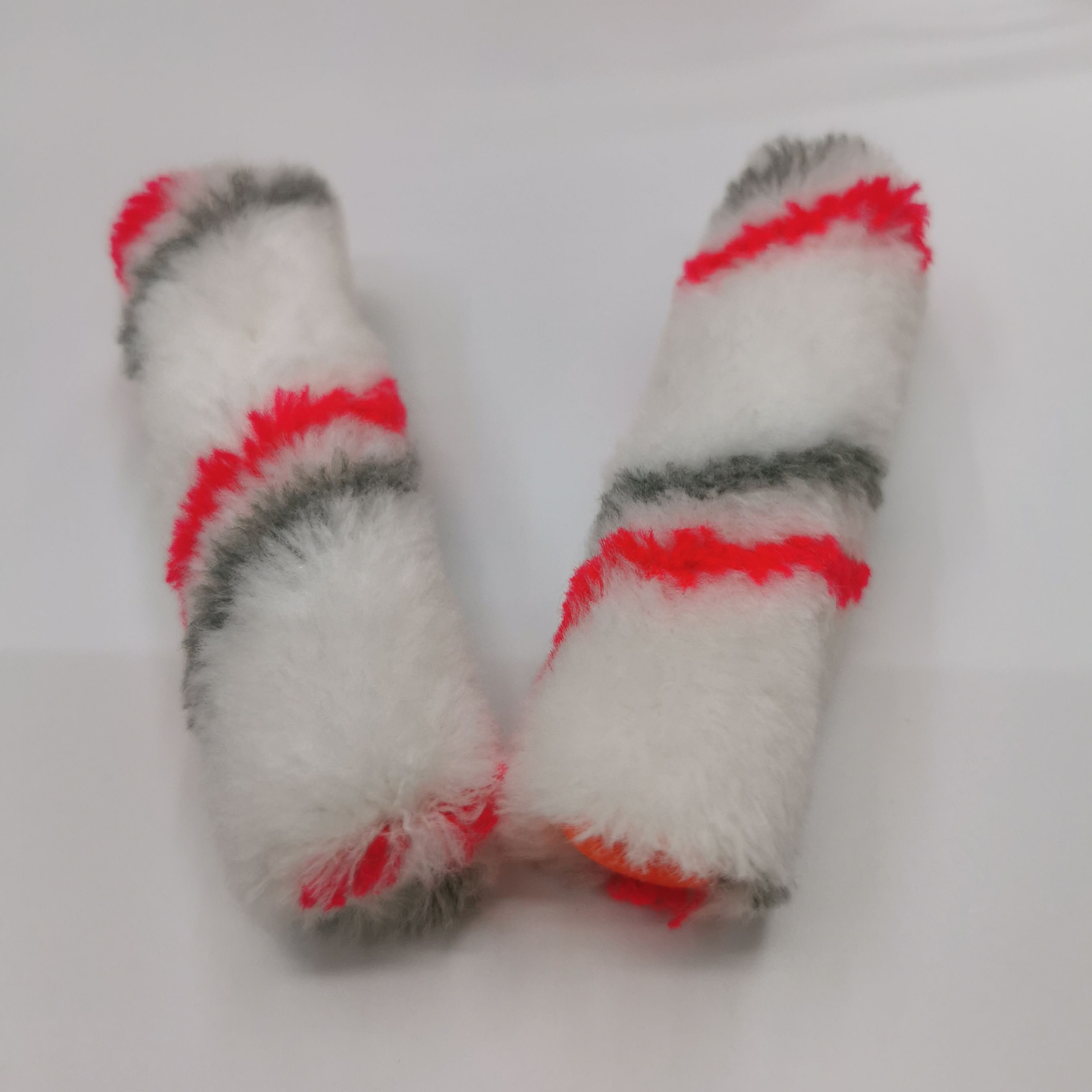 4-inch thumb small bristle roller brush, mini roller brush, wall painting tool, paint the floor with red and gray strips mixed fabric Specification image