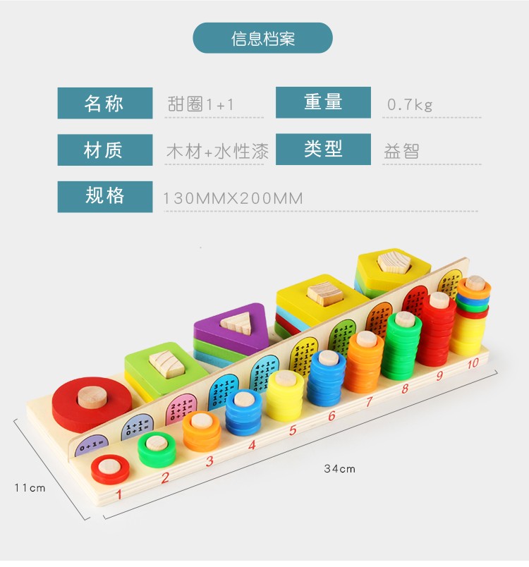 This is a newly designed and crafted wooden toy, a donut number column game, an educational and educational game for parents and children pic 4