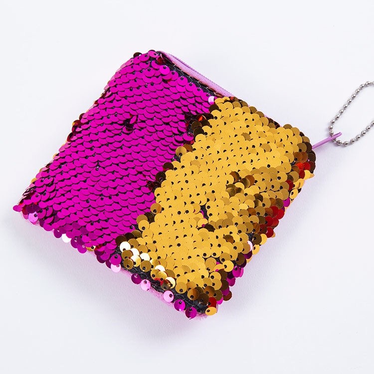亮片钱包毛绒零钱包正方形亮片钱包10cm零钱包鱼鳞零钱包详情图2