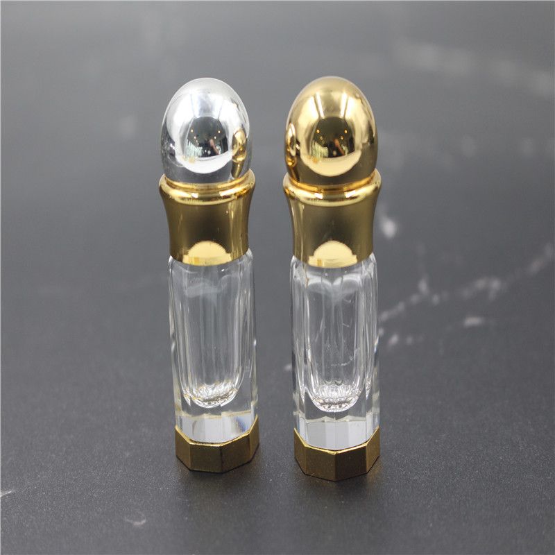 European-style creative perfume bottle, alloy glass essential oil bottle