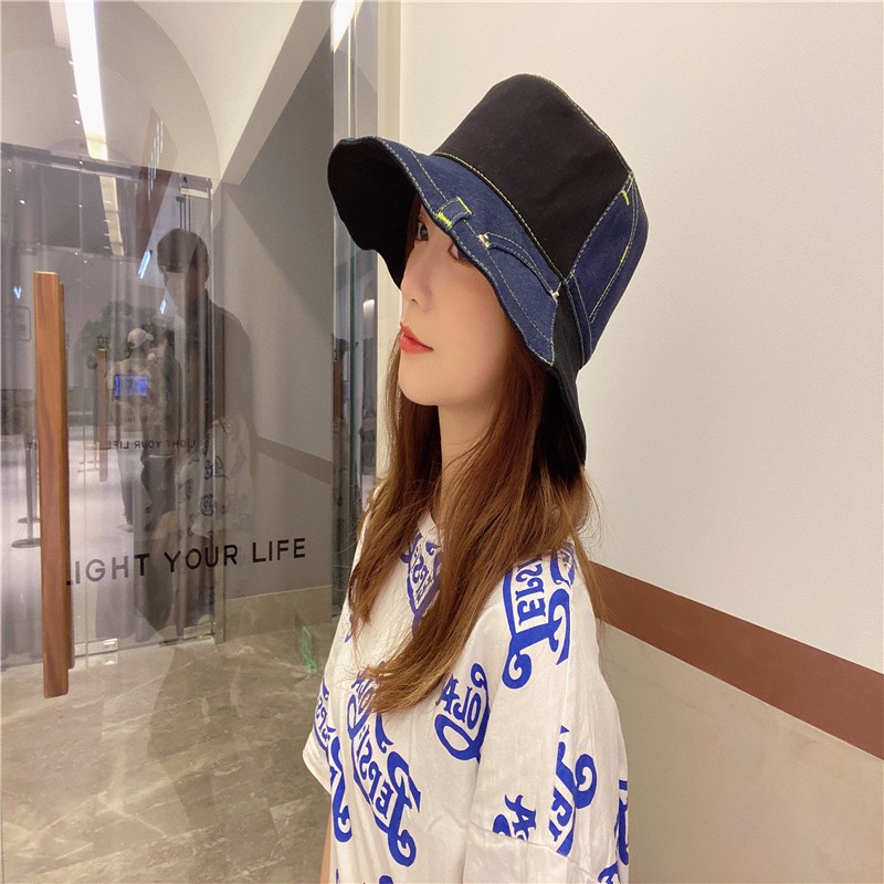 牛仔口袋拼接渔夫帽时尚潮牌百搭渔夫帽详情图2