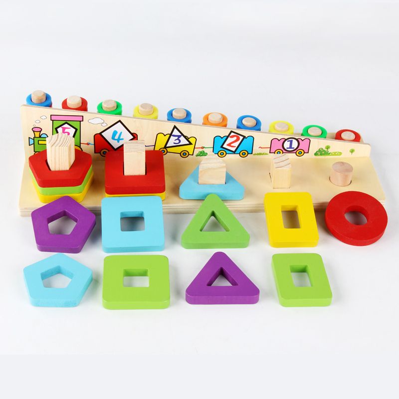 This is a newly designed and crafted wooden toy, a donut number column game, an educational and educational game for parents and children details Picture