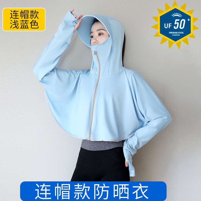 防晒衣女新款防紫外线防晒服骑车防晒衫薄皮肤衣长袖冰丝外套详情11