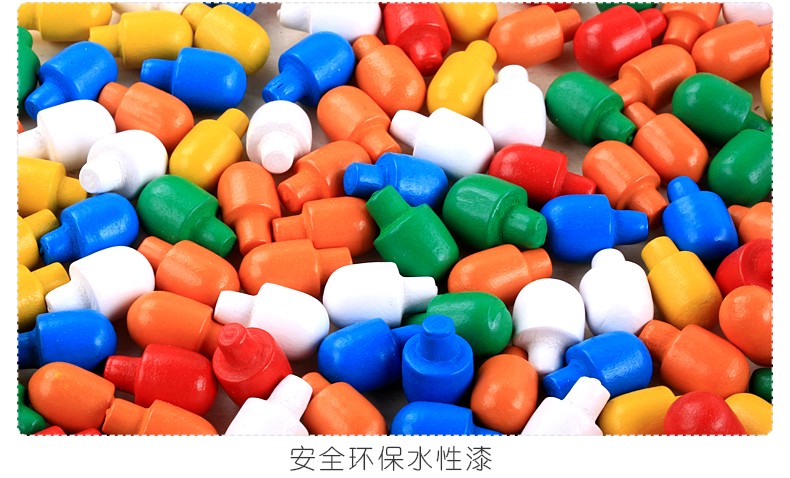 Rich in colors and highly entertaining, it can cultivate visual ability, logical thinking ability, exercise early education enlightenment training, parent-child activities, competitions, games, digital sheet clocks, mushroom nail combinations pic 17