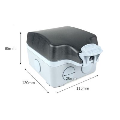 British standard waterproof socket 13A with switch and indicator light, rainproof outdoor industrial waterproof power strip