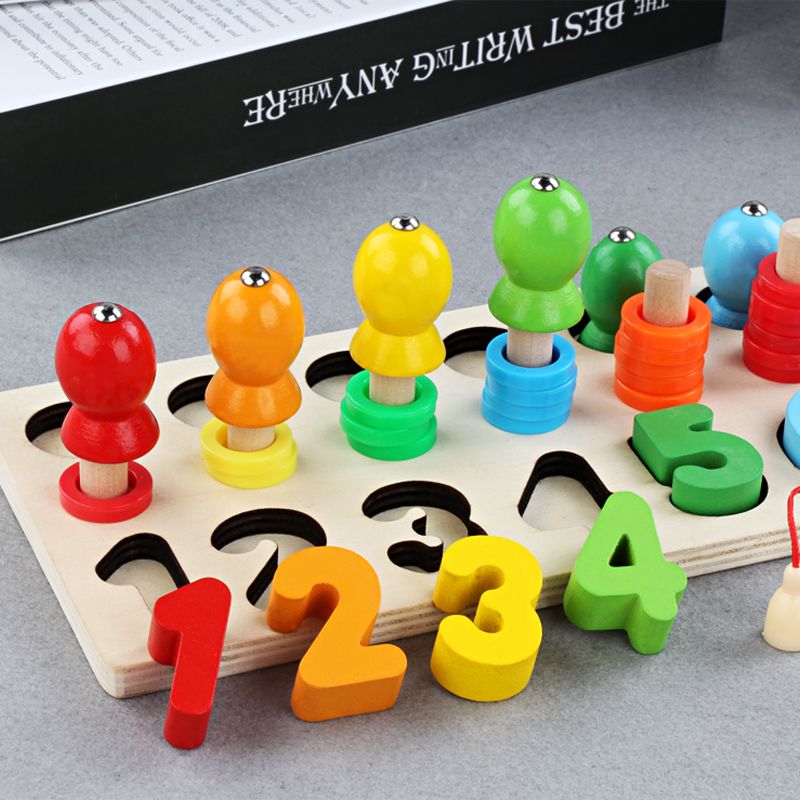 Strong fun, it can exercise babies' color recognition and visual ability, cultivate logical thinking ability, exercise early education enlightenment training, parent-child activity competition, game, three-in-one fishing, logarithm board Specification image