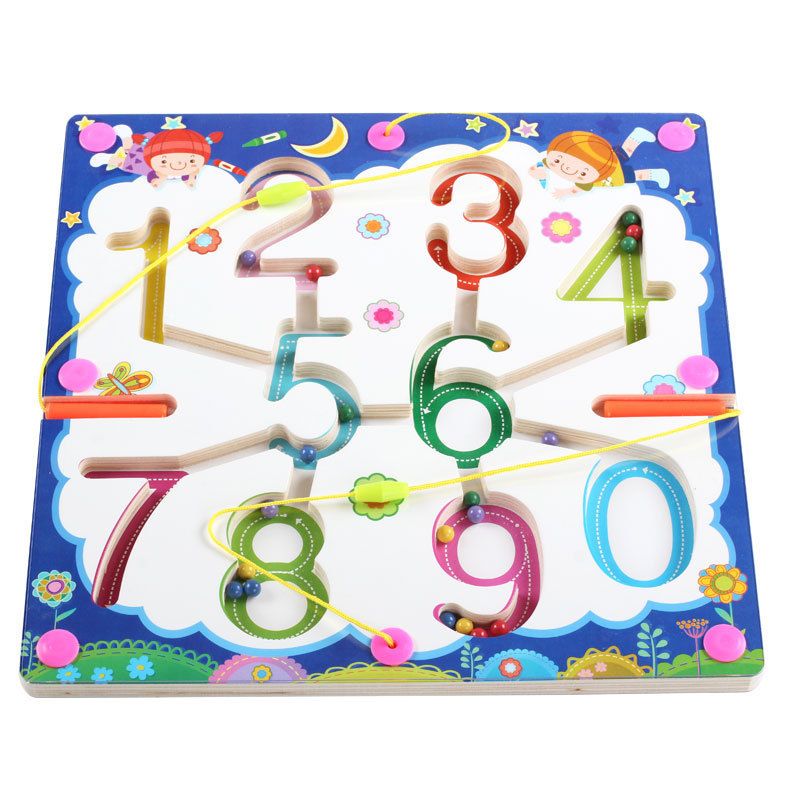 Factory direct sales of Qiaozhimu children's animal Big Tree Magnetic Maze Pen Moving Bead Beneficial Intelligence desktop toys Specification image