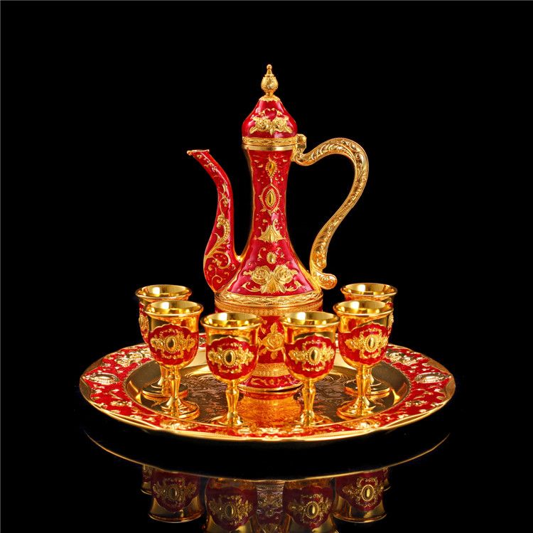 小号圆形玫瑰花酒具10