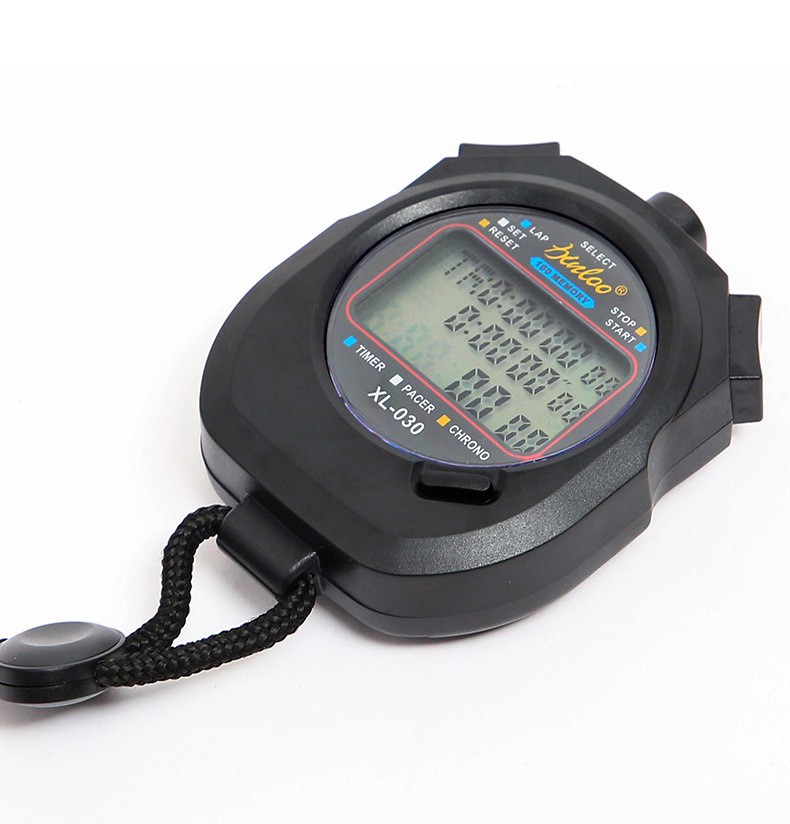 Multi-functional sports electronic stopwatch, three-row multi-channel waterproof track and field running timer, referee and coach running watch detail image 3
