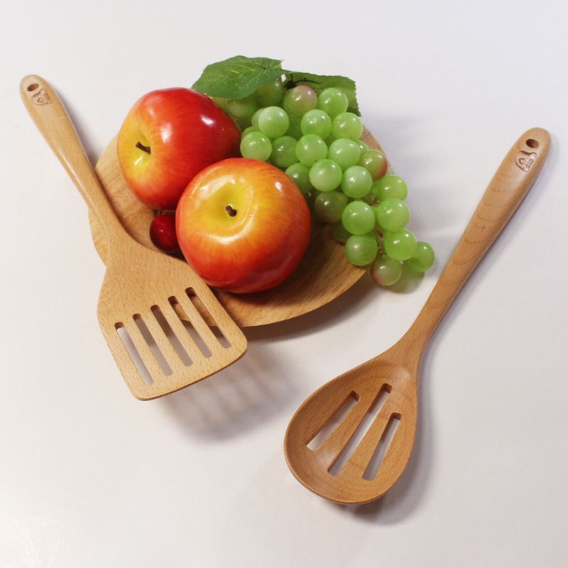 Acacia wood slotted spoon
