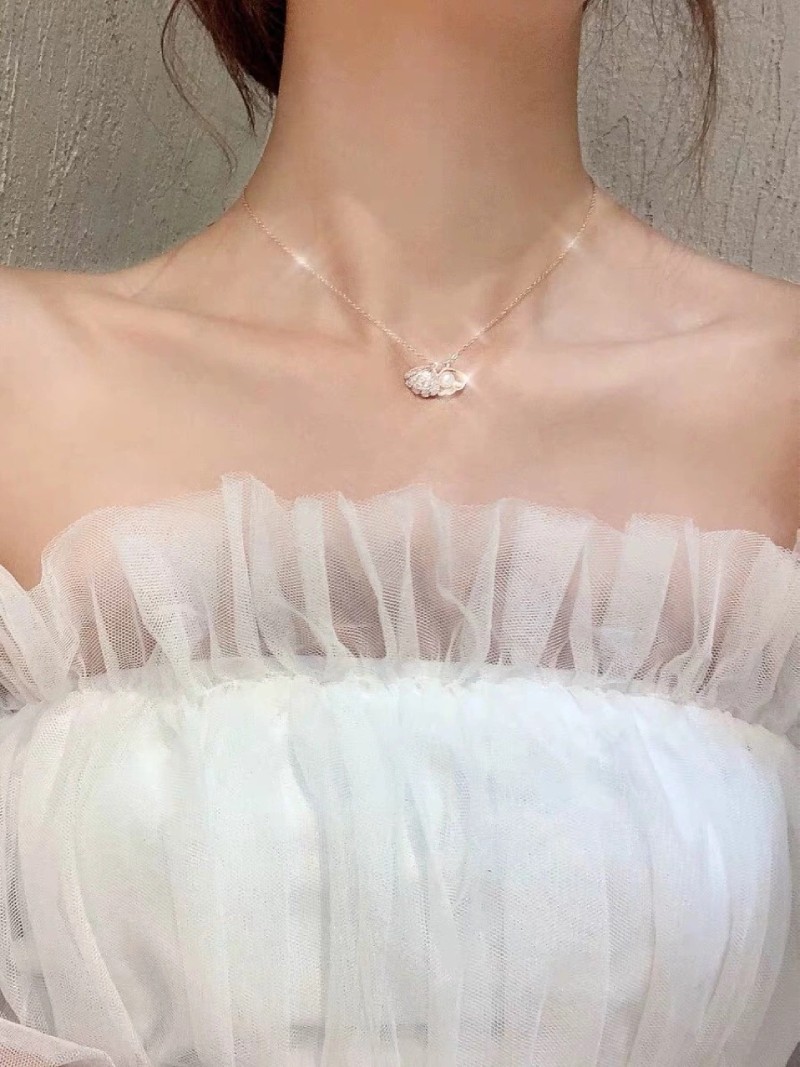 珍珠贝壳项链时尚简约气质钛钢项链女款首饰品详情图5