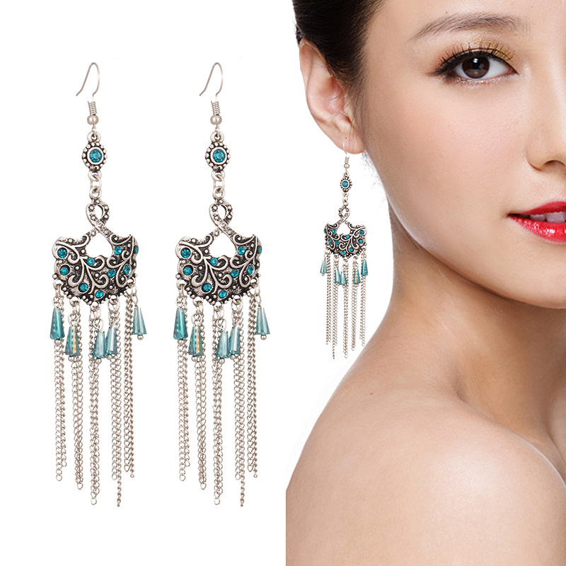 Versatile, stylish and simple women's earrings, Chinese ancient style and ethnic style earrings, 66 elegant and new