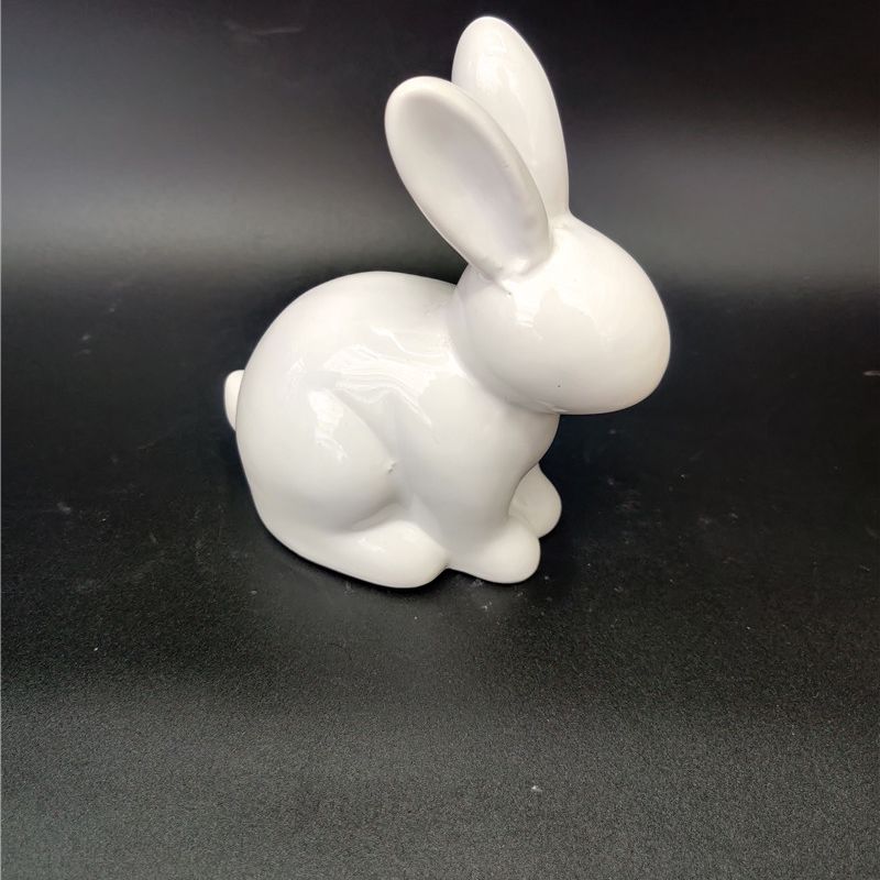 北欧风格ins高档兔子动物摆件手工陶瓷送礼佳品高端定制 宝鼎005
