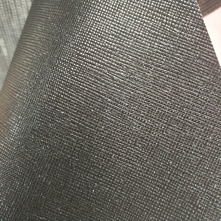 Pearl cross, black, leather