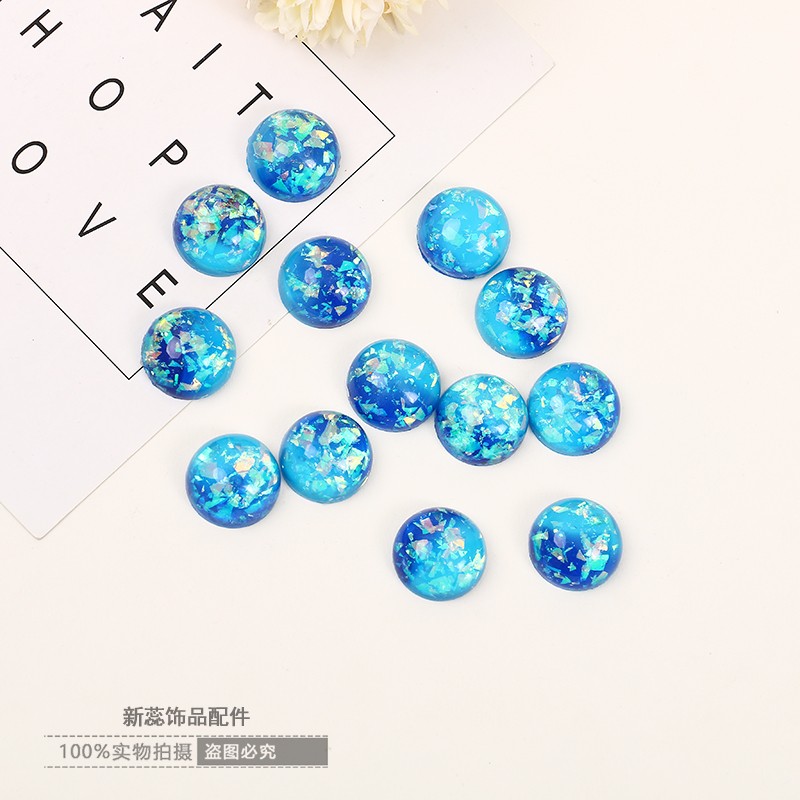 厂家批发洛丽塔玩具蓝色眼睛高面透亮20彩贝双色闪粉diy饰品配件详情图1