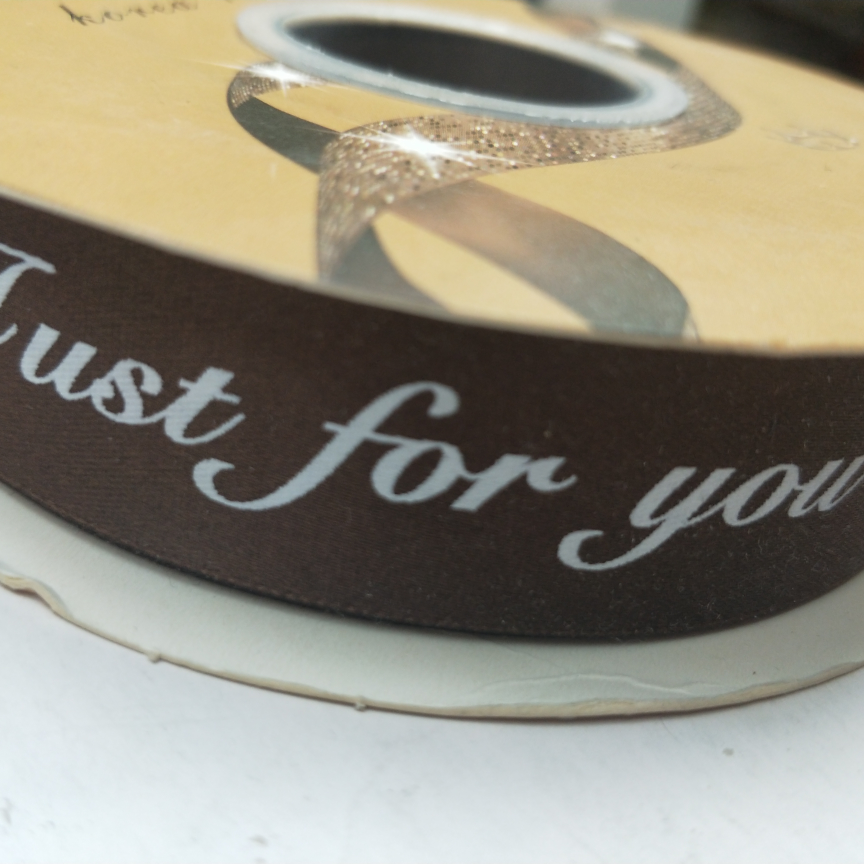2.5cm8 ribbon special ribbon lace Polyester thread grey bright red printing English alphabet printing five-pointed star screen printing Heat transfer digital printing do flower DIY ribbon 50 yards three thumbnail