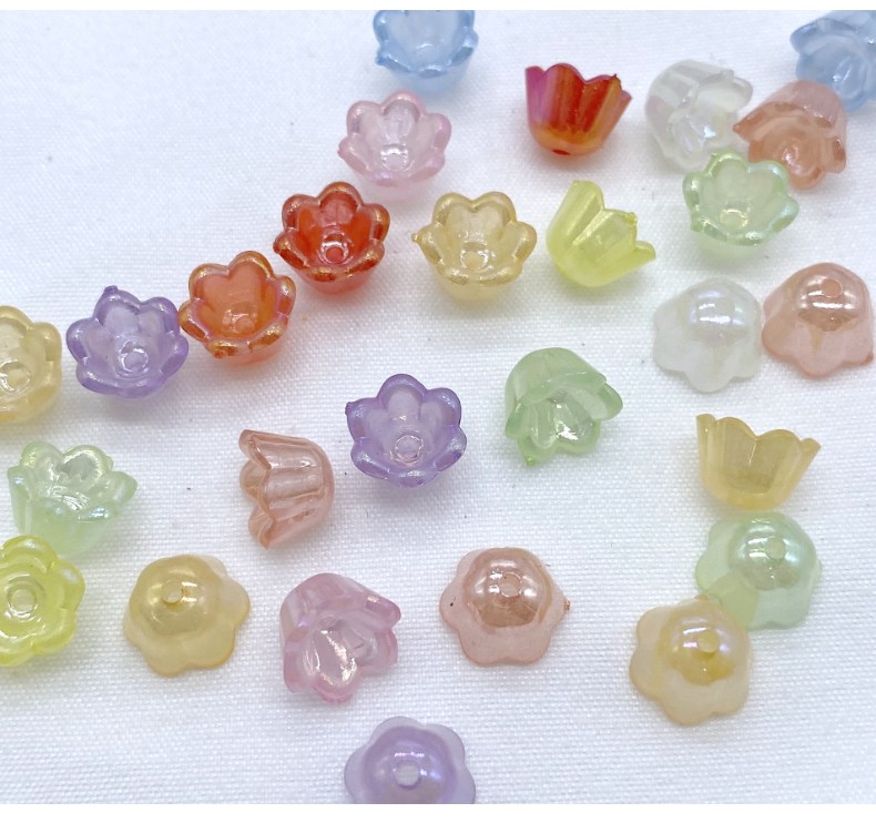 果冻镀彩ab小风铃花 diy手工制作古风发簪发夹配件详情图6