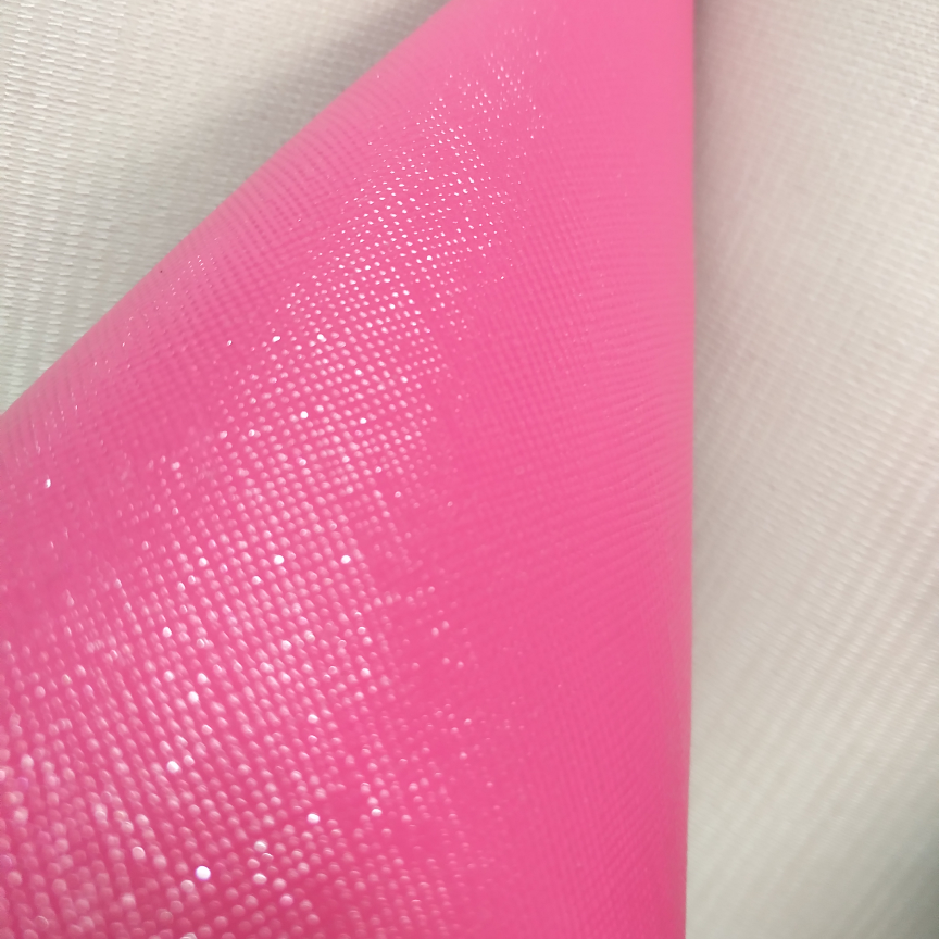 珠光小十字纹，梅红，皮面