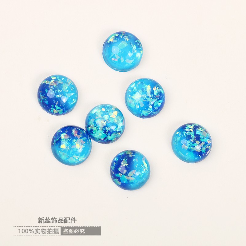 厂家批发洛丽塔玩具蓝色眼睛高面透亮20彩贝双色闪粉diy饰品配件详情图5