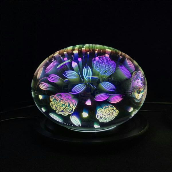 家用 3D玻璃 花花壁插香薰灯 安神助眠 卧室小夜灯 夜晚照明