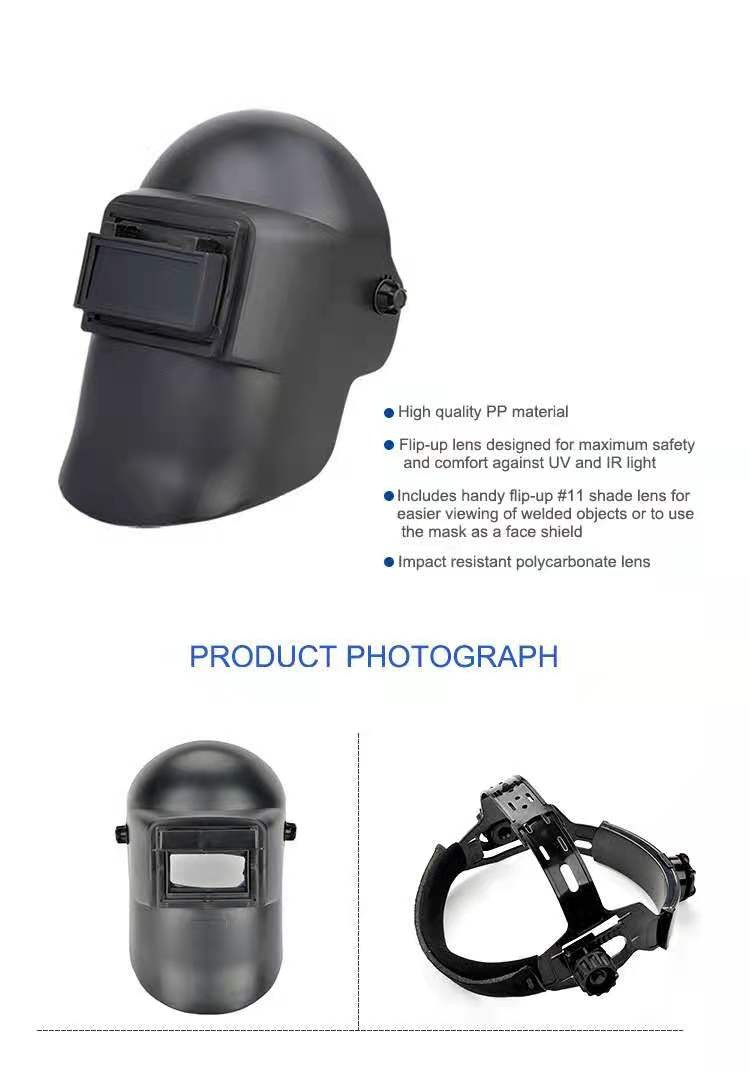 头戴式翻盖电焊面罩 德式小视窗 常规头箍详情图1