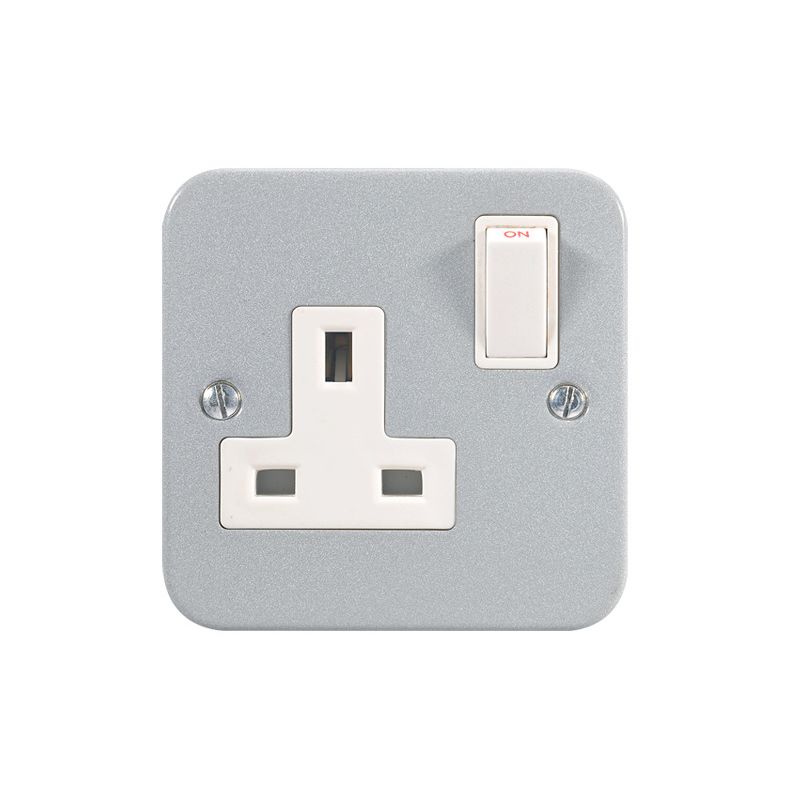 13A socket metal panel with iron box, British standard, British style wall socket with switch