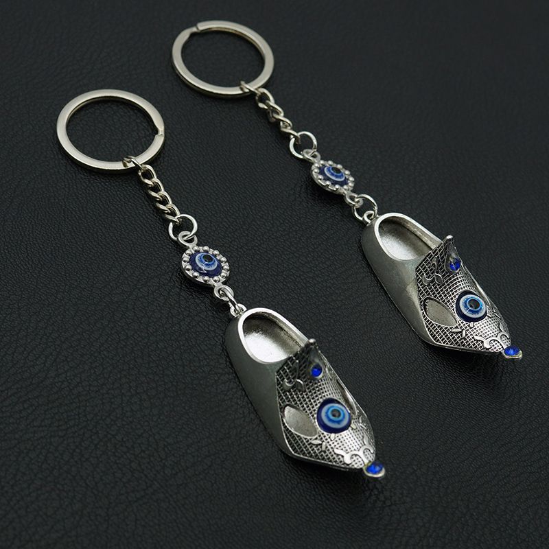 Foreign trade Greek and Turkish blue eye jewelry, evil eye metal shoe pendants, Devil's eye keychains