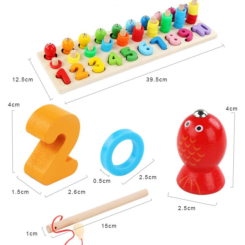 Strong fun, it can exercise babies' color recognition and visual ability, cultivate logical thinking ability, exercise early education enlightenment training, parent-child activity competition, game, three-in-one fishing, logarithm board Item Picture