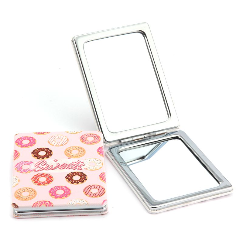 长方形PU皮甜筒小镜子迷你化妆镜可来样来图