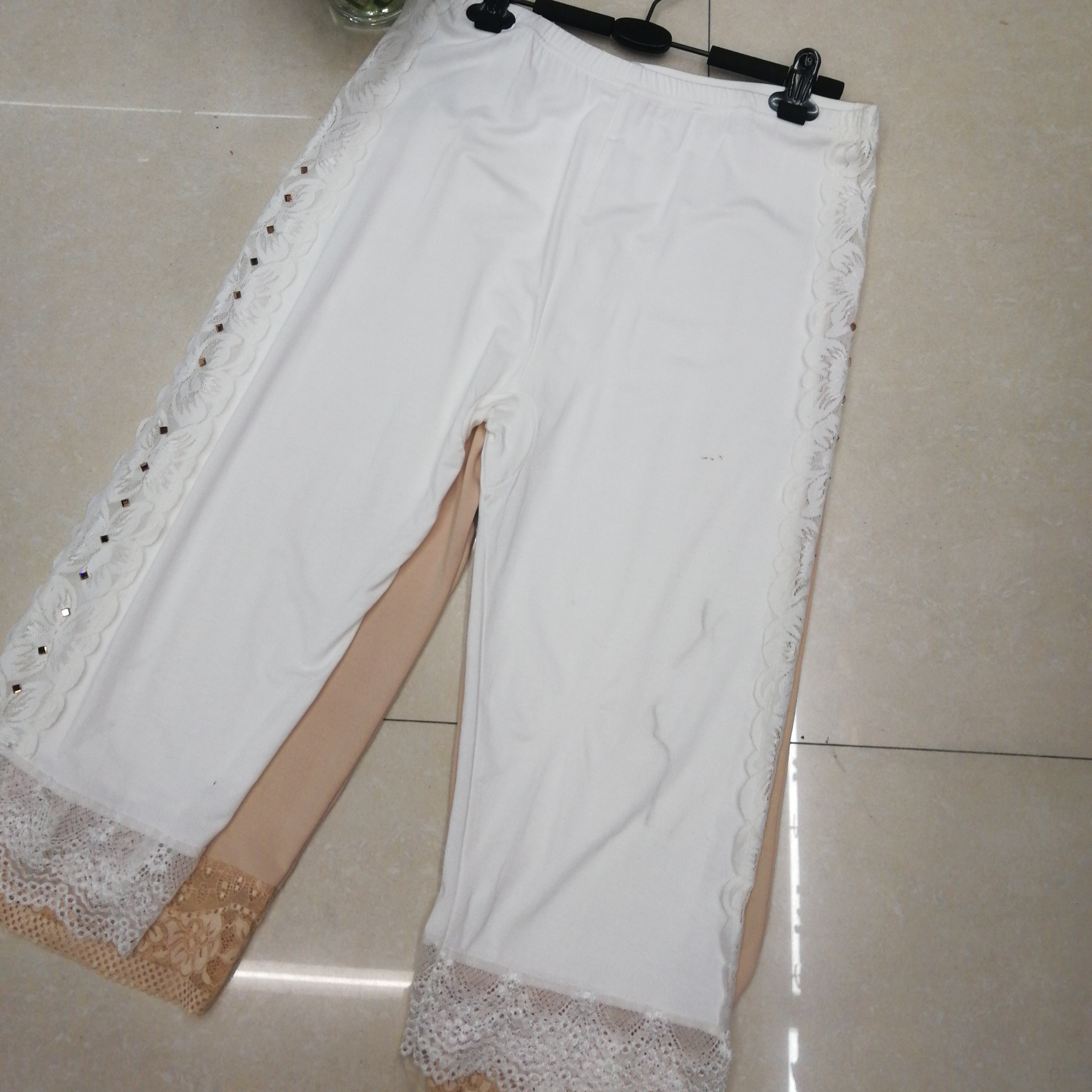 7728女士加长款安全裤蕾丝花边五分裤防走光内搭女裤