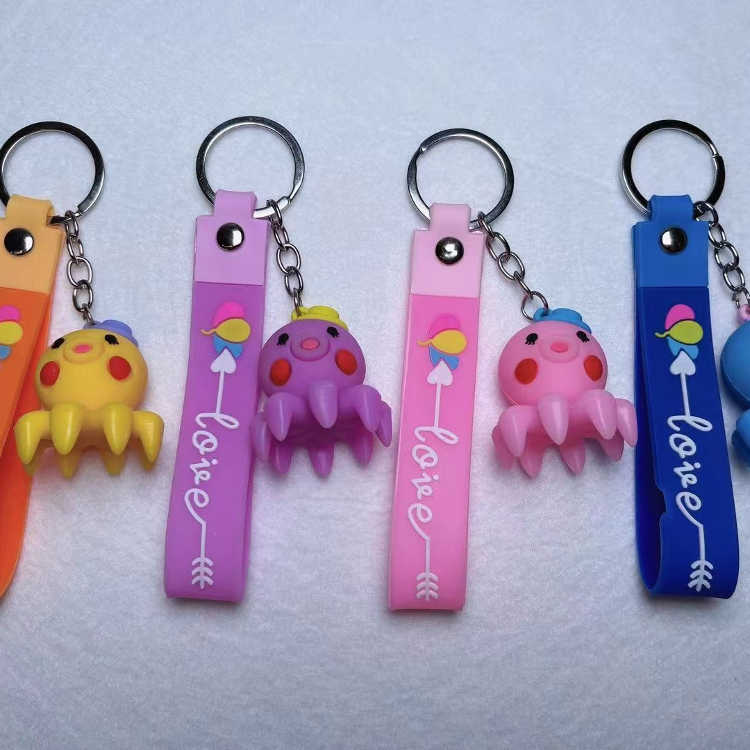 Stereoscopic silicone keychain series 7