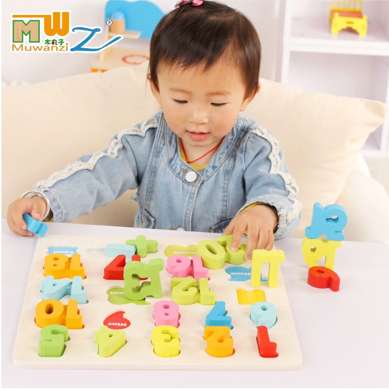 Children's intelligence learning, early education, numbers and letters, three-dimensional hand-grabbed board, jigsaw puzzle board, early childhood education cognition board, wooden toy details Picture