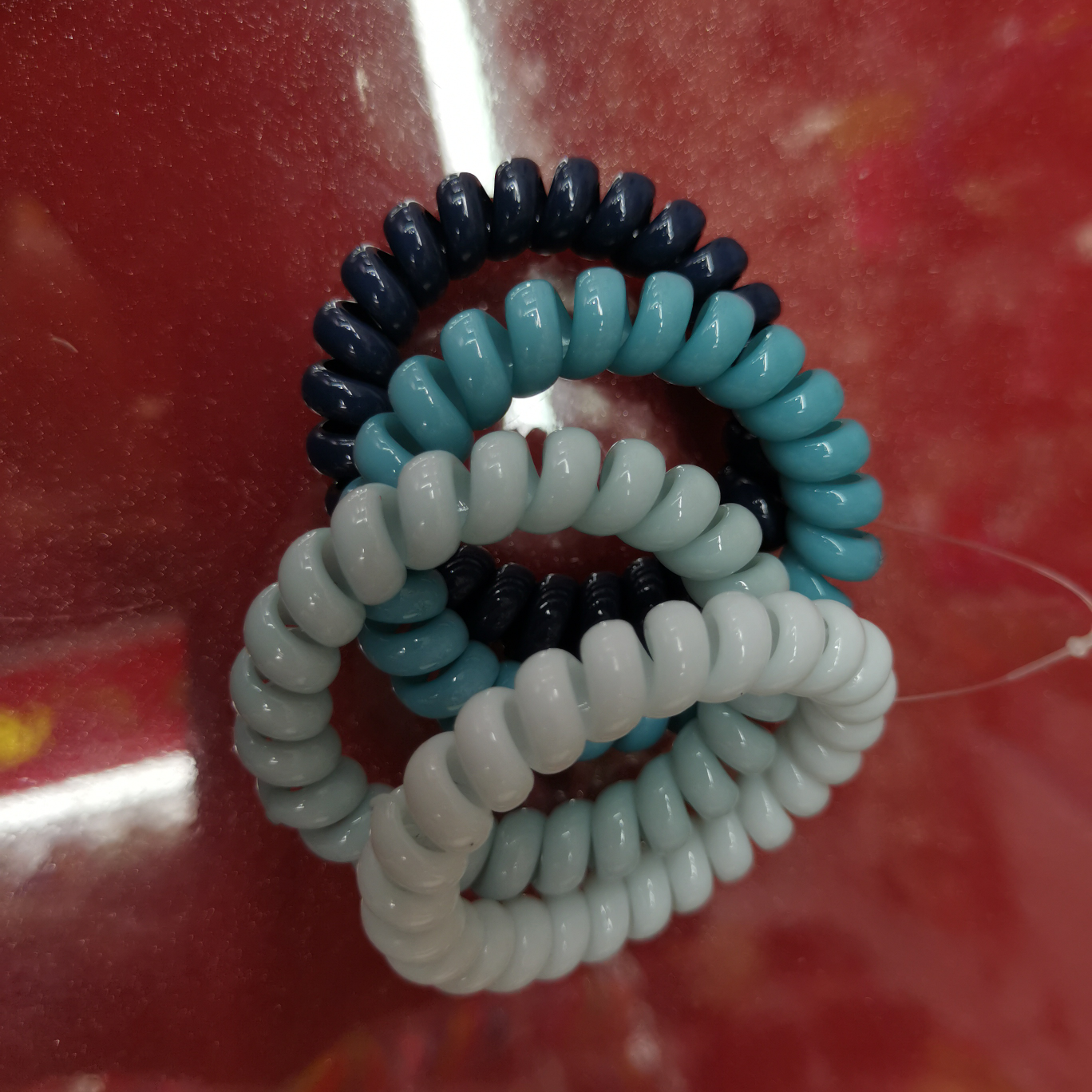 The large wristband is blue