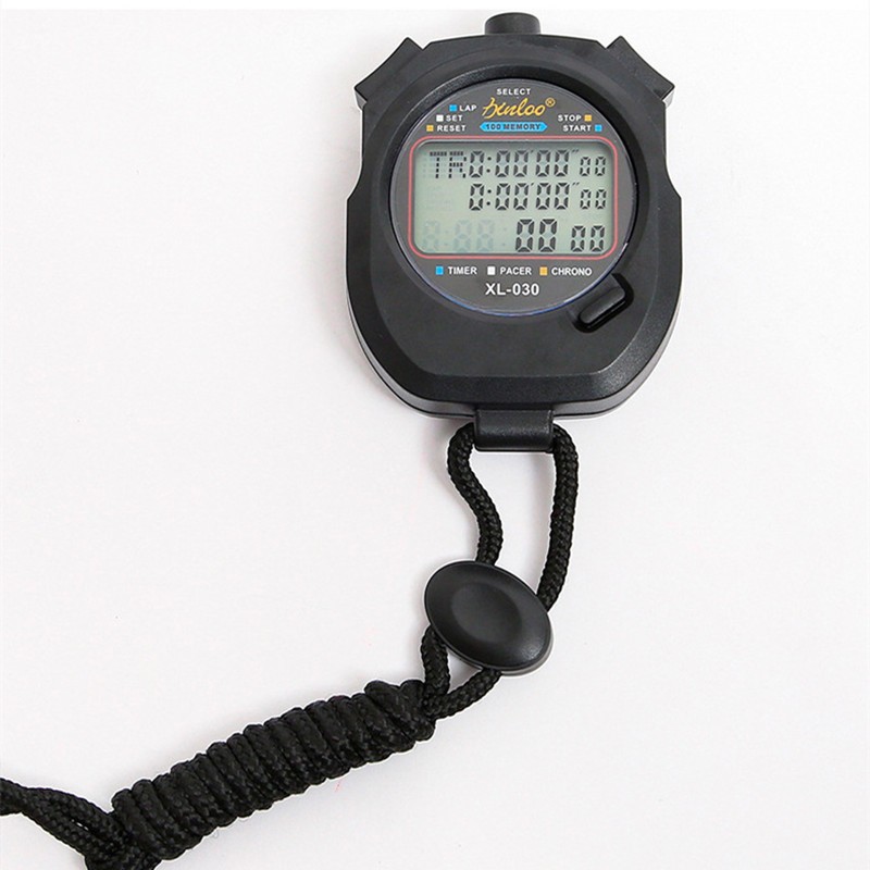 Multi-functional sports electronic stopwatch, three-row multi-channel waterproof track and field running timer, referee and coach running watch detail image 1