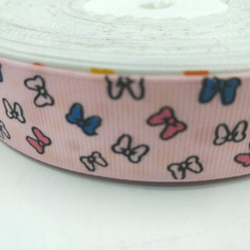 2.5cm8 ribbon special ribbon Polyester thread grey scarlet printing English alphabet printing five-pointed star screen printing Heat transfer digital printing Do flower DIY ribbon 50 yard lace thumbnail