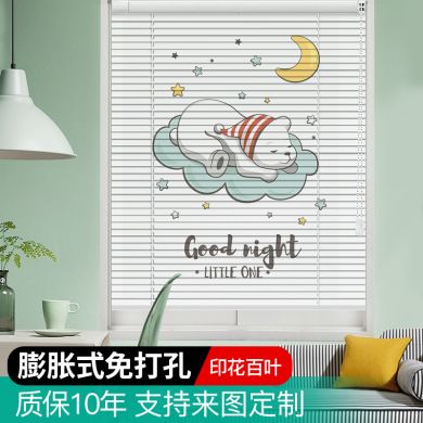 厂家新款铝合金百叶窗北欧风印花图库办公室窗帘家居窗帘全遮光细节图