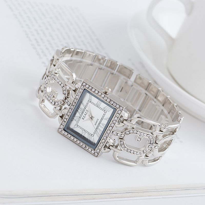 Grealy方形钻石手表时尚女士手表厂家直销低价库存手表详情图2
