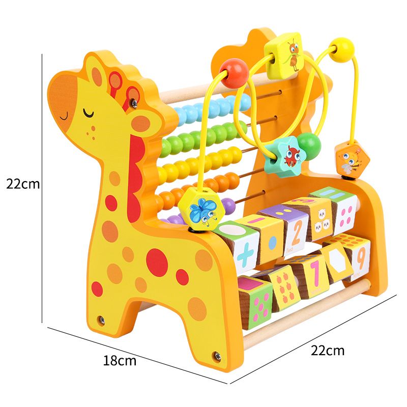 Rich in colors and highly entertaining, it can exercise babies' color recognition and visual ability, cultivate logical thinking ability, and train early education enlightenment. It is made of high-quality materials and features a multi-functional calculation beading frame Specification image