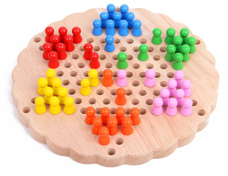木制玩具 色彩丰富 趣味性强  视觉能力培养 逻辑思维能力锻炼 早教启蒙训练 优质材料 可以放心让宝宝玩耍 经典跳棋玩具详情图7