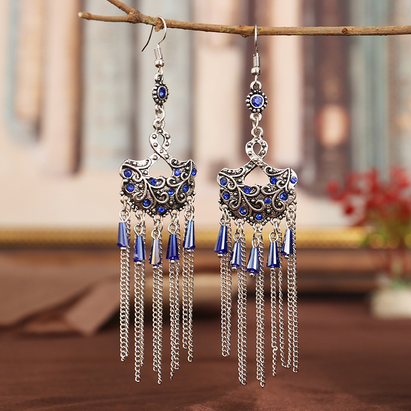 Versatile, stylish and simple women's earrings, Chinese ancient style and ethnic style earrings, 66 elegant and new Item Picture