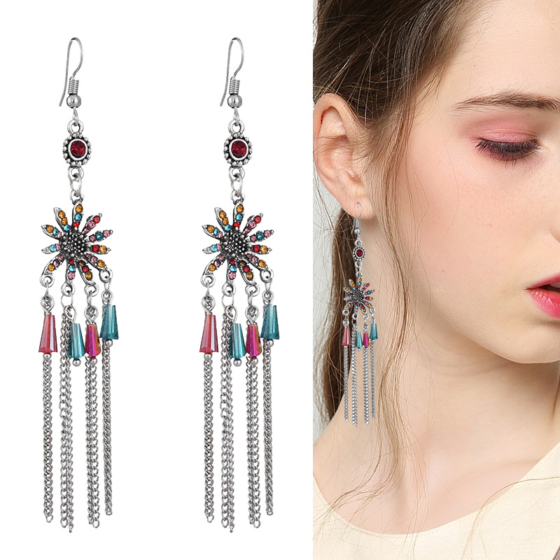 Korean style fashionable, stylish, versatile, simple and antique silver bestseller earrings 66 Ya Xin