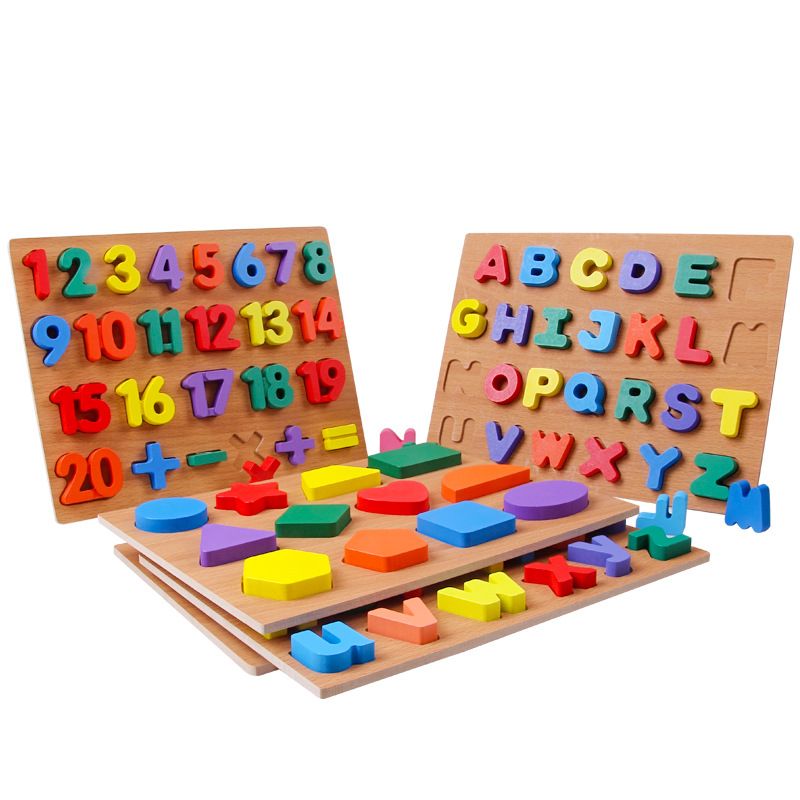 Wholesale wooden early education panels for children, including numbers, letters, shapes, cognitive and educational toys. One-piece delivery service details Picture