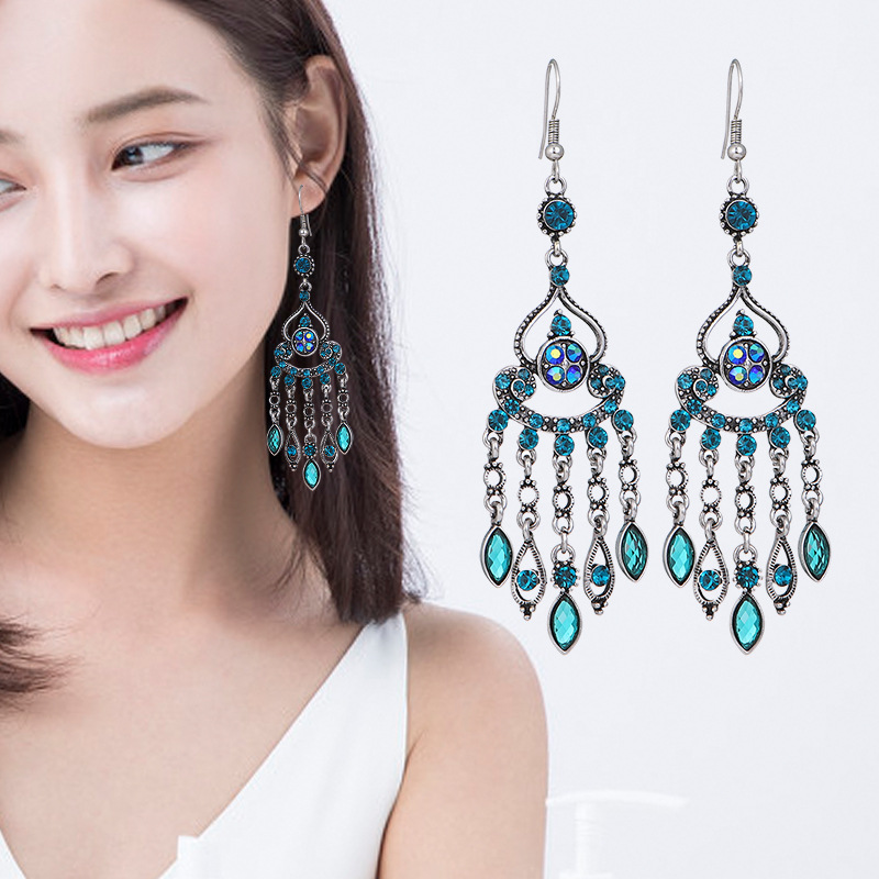 Korean style fashionable, stylish, versatile and simple women's earrings, ethnic style earrings 66 Ya Xin Specification image