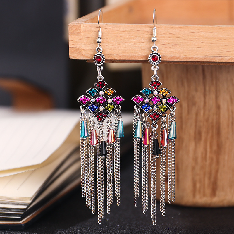 Korean style fashionable, stylish, versatile, simple and antique silver bestseller earrings 66 Ya Xin Specification image