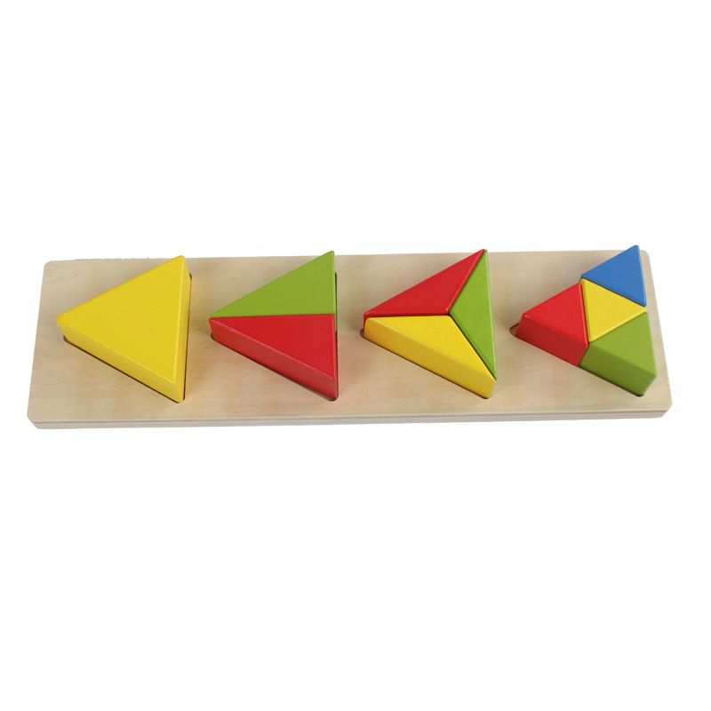 New educational wooden geometric shape assembly boards, 4 shape matching boards, children's early education and enlightenment assembly toys details Picture