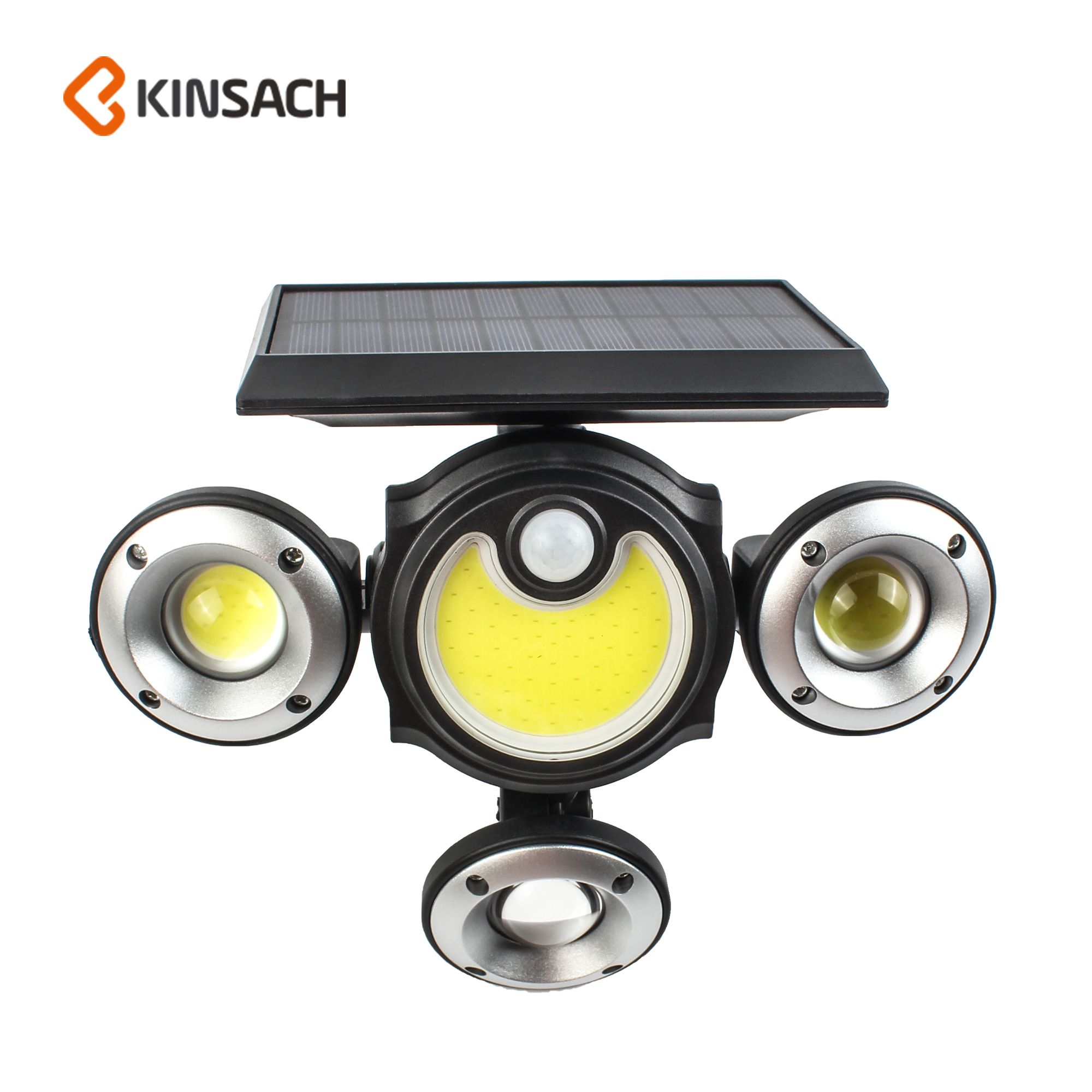 New solar wall light human sensing 4 head adjustment COB ground inserted garden light outdoor household light 2