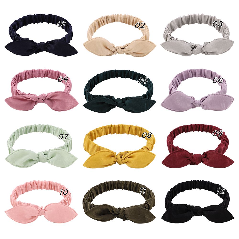 Solid-color rabbit ear headband