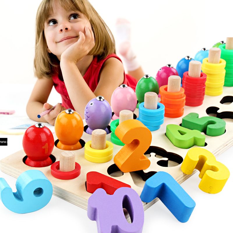 Strong fun, it can exercise babies' color recognition and visual ability, cultivate logical thinking ability, exercise early education enlightenment training, parent-child activity competition, game, three-in-one fishing, logarithm board details Picture