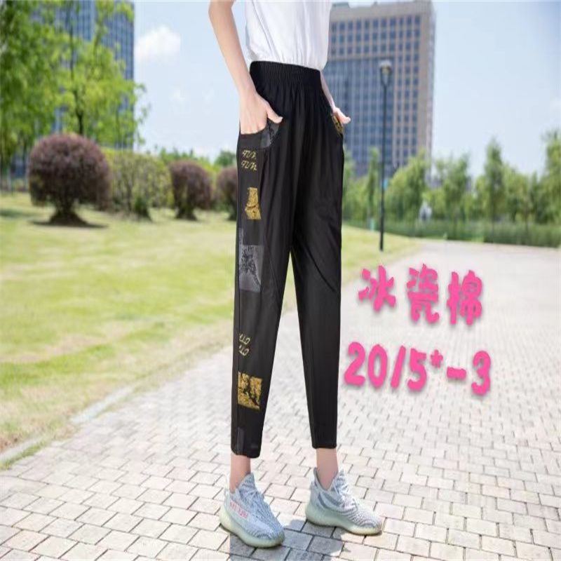 时尚潮流百搭休闲裤黑色棉绸舒适透气短裤打底裤流行49